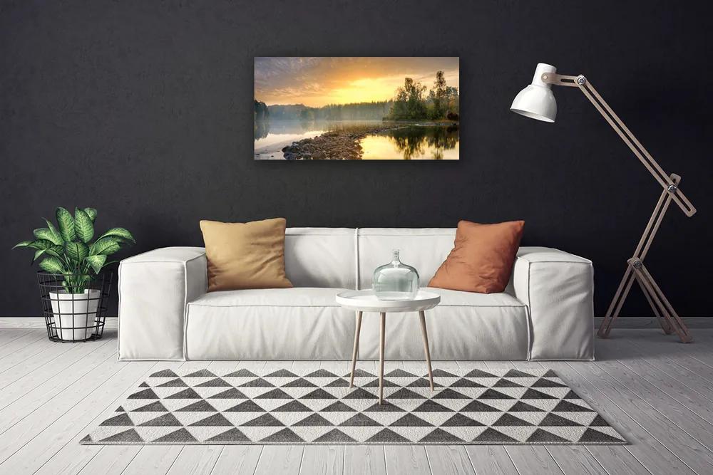 Stampa quadro su tela Paesaggio dello stagno del lago 100x50 cm