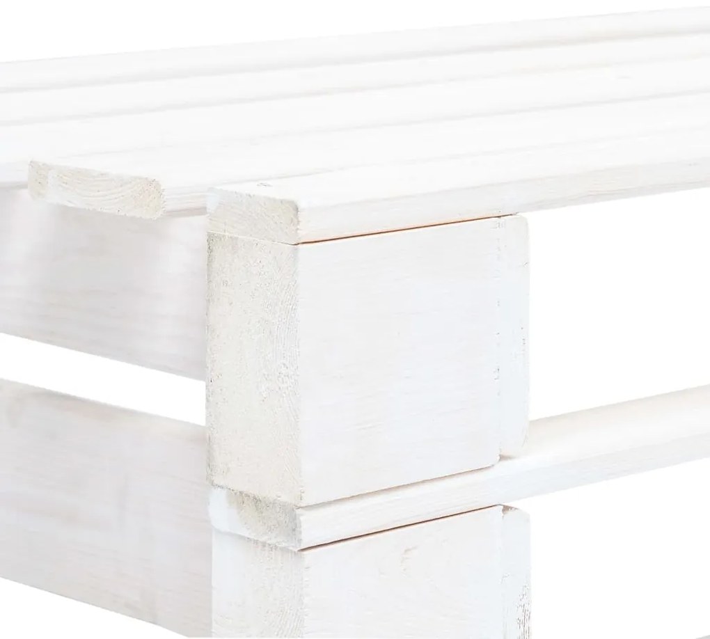 Divano centrale giardino su pallet bianco legno pino impregnato