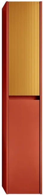 Colonna per mobile bagno Niwa 2 ante P 27 x L 30 x H 160 cm laccato opaco paprika con vetro senape cannettato