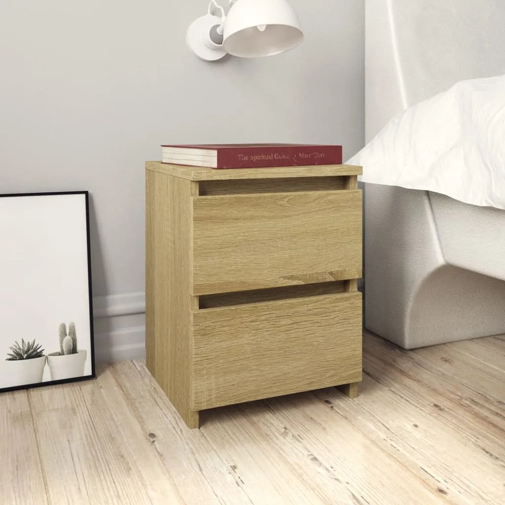 Comodini 2 Pz Rovere Sonoma 30x30x40 Cm İn Legno Multistrato /