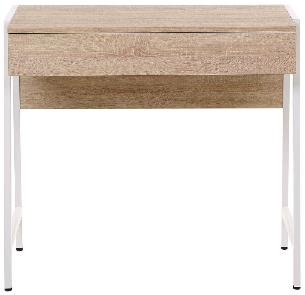 Set di mobili da ufficio legno chiaro e bianco FOSTER/CARTER Beliani