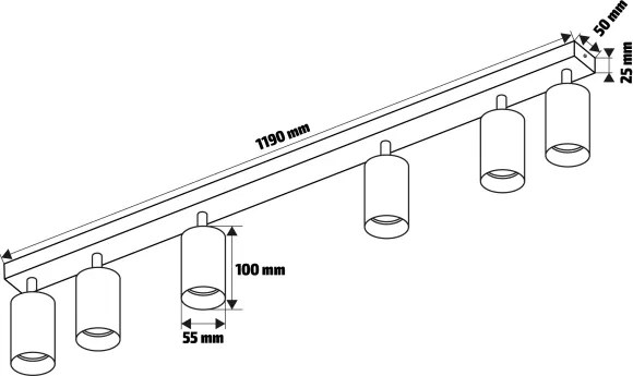 Brilagi - Lampada a faretti LED RGBW dimmerabile SELE DIAMANT 6xGU10/6,5W/230V Wi-Fi nera