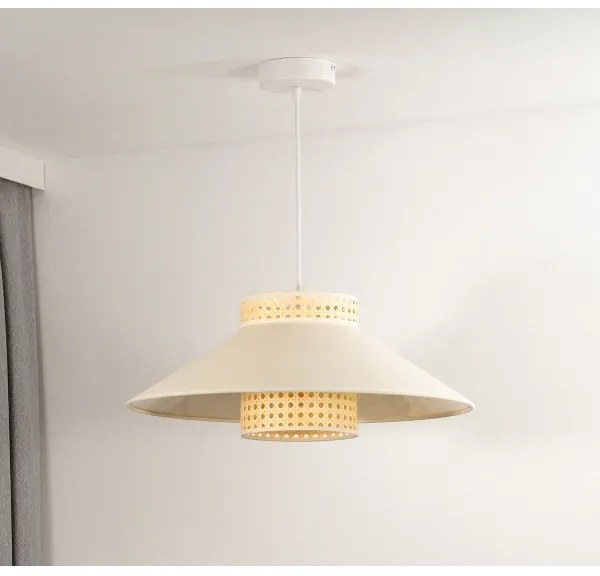 Duolla - Lampadario a sospensione con filo RIO RATTAN 1xE27/15W/230V diametro 45 cm beige/rattan