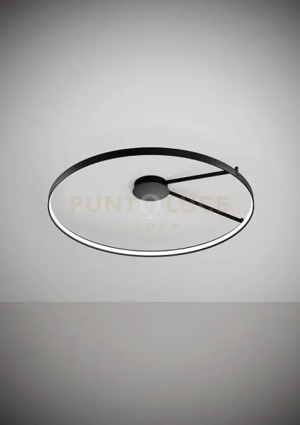 Anello lampada da  soffitto nero verniciato diam.109cm 3000k 4258lm...