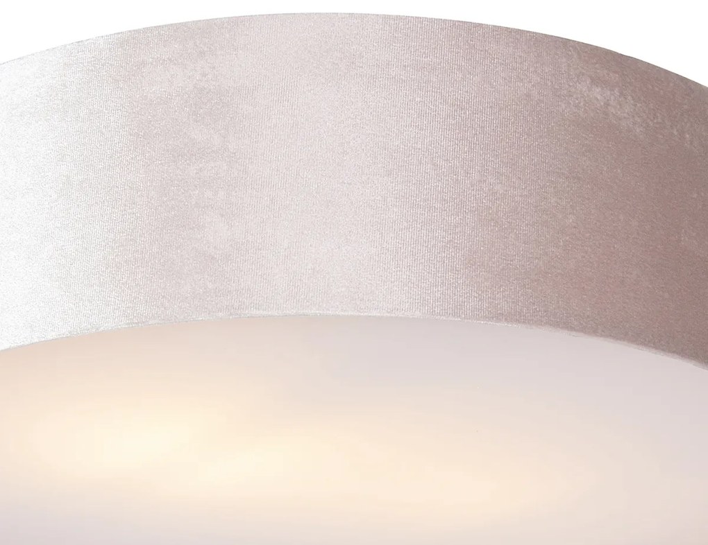 Plafoniera moderna rosa 40 cm con interno oro - Drum