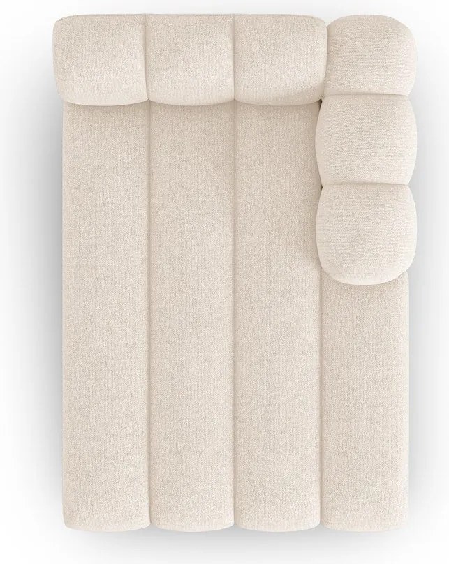 Chaise longue componibile color crema (con penisola a destra) Lupine – Micadoni Home