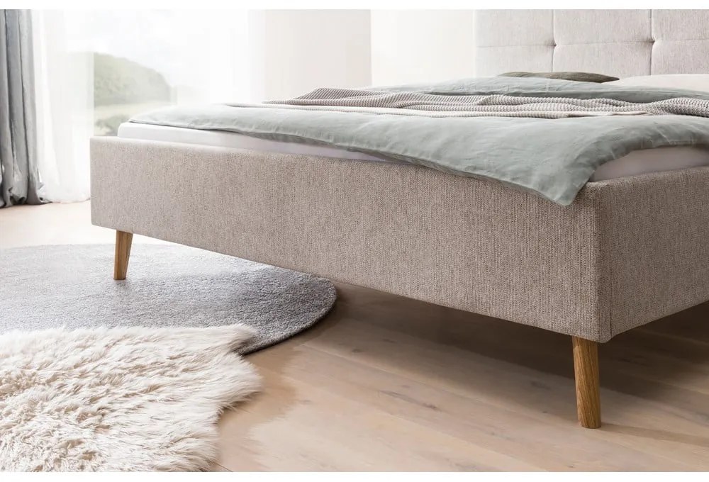 Letto matrimoniale imbottito grigio/marrone rete non inclusa 180x200 cm Smart – Meise Möbel