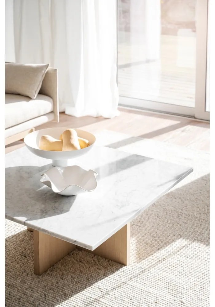 Tavolino in marmo bianco 90x90 cm Brooksville - Rowico