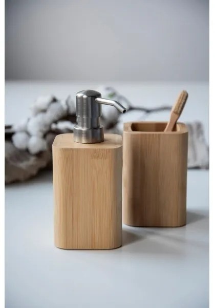 WENKO 24747100 - Dispenser per sapone BAMBUSA 9,3x16,5 cm marrone