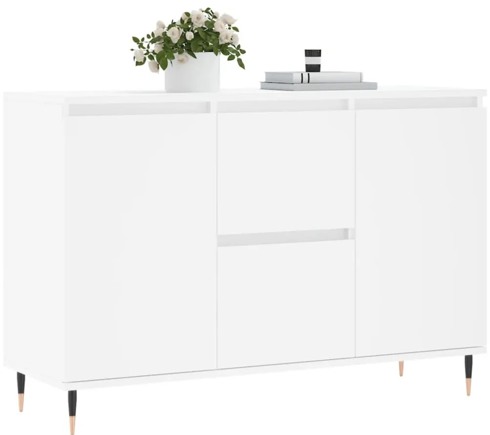 Credenza bianca 104x35x70 cm in legno multistrato