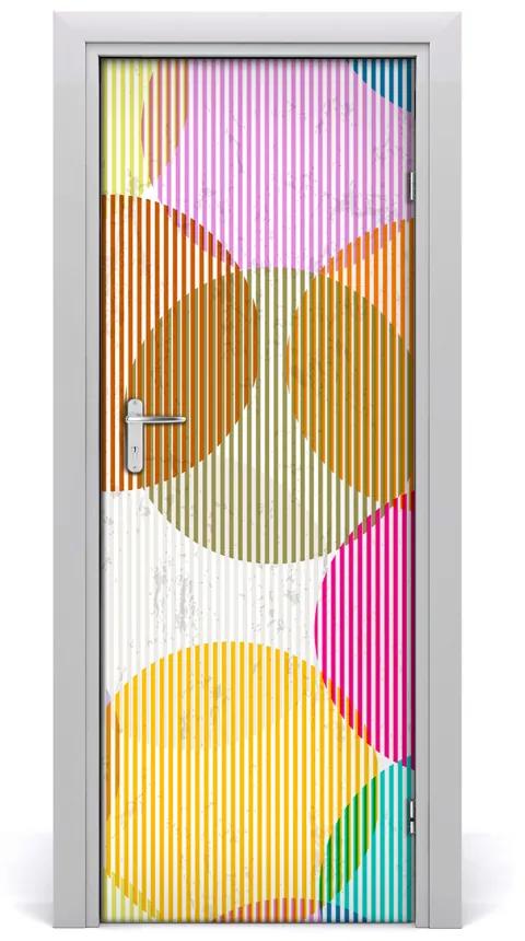 Adesivo per porta interna Ruote colorate 75x205 cm
