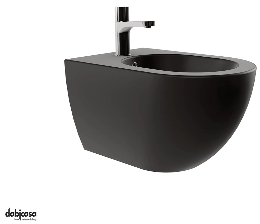 Azzurra Ceramica "Comoda" Bidet Sospeso Nero Opaco