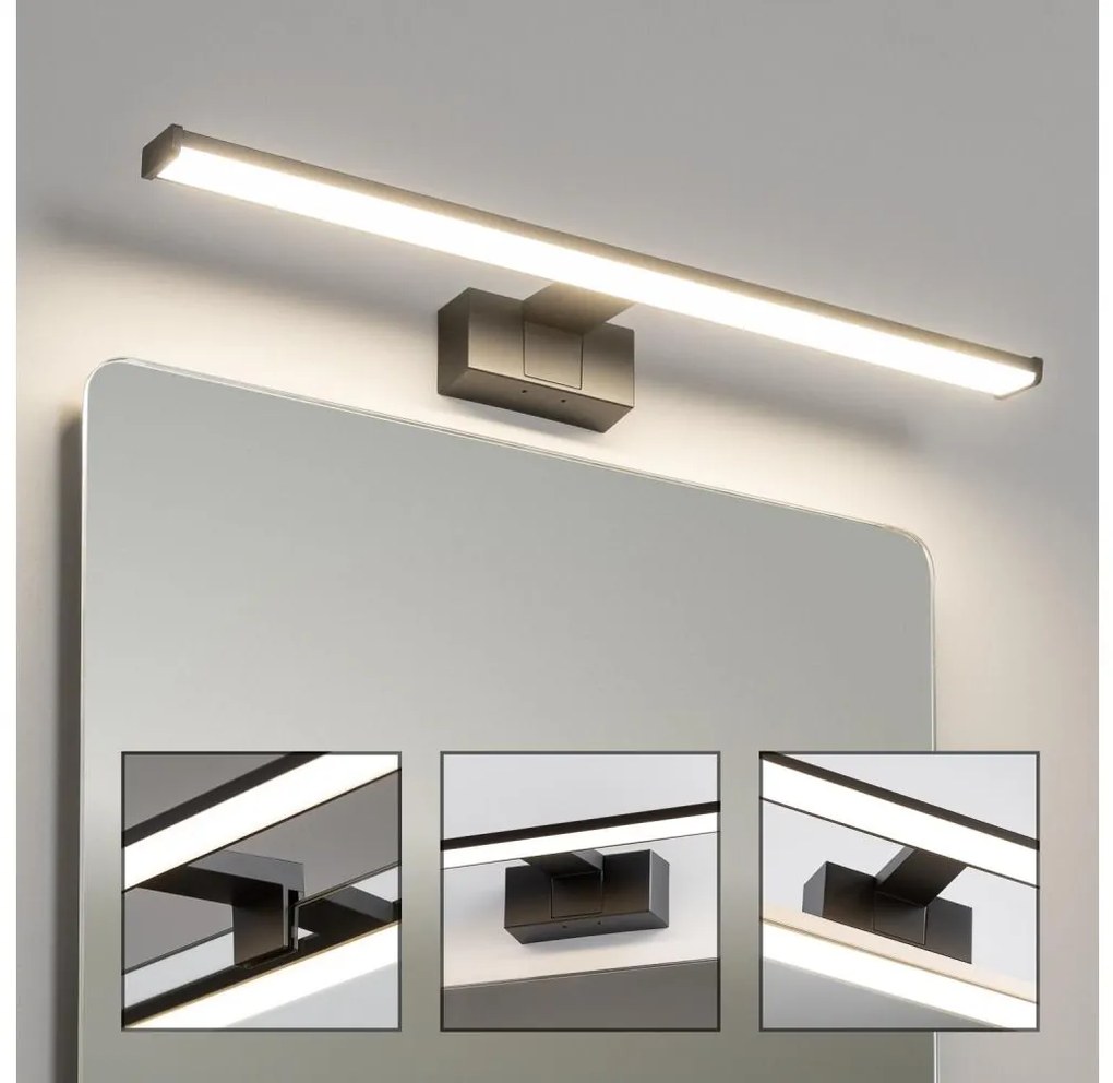 Brilagi - VESTRA LED Specchio da bagno con luce 12W/230V 60 cm IP44 Nero