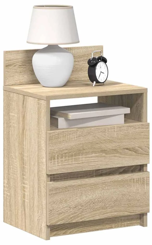 Comodino Con 2 Cassetti Rovere Sonoma 40x33x60 Cm /