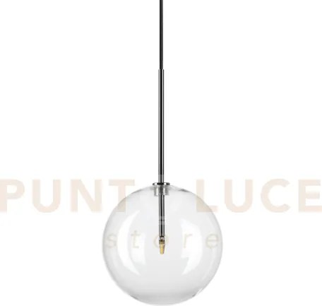Equinoxe sospensione in vetro trasparente e cromo 1 luce attacco g4...