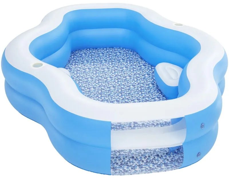 Bestway - Piscina per Bambini 270x198x51 cm Blu con con Finestra Trasparente dai 6 Anni in Su
