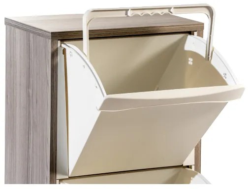 Mobile in legno per raccolta differenziata a 3 vani H101 cm LARICE GRIGIO