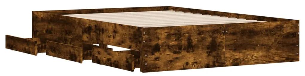 Giroletto con cassetti rovere fumo 120x190 cm legno multistrato