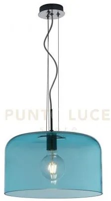 Lampadario a sospensione gibus turchese 1 luce attacco e27 40x40x15...