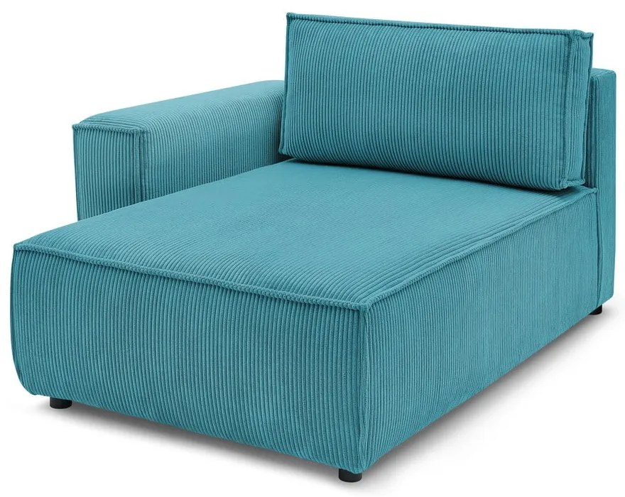 Modulo del divano in velluto a coste blu, angolo sinistro Nihad modular - Bobochic Paris