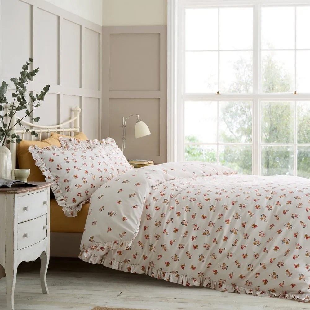 Biancheria da letto singola bianca 135x200 cm Frill Ditsy Floral - Catherine Lansfield