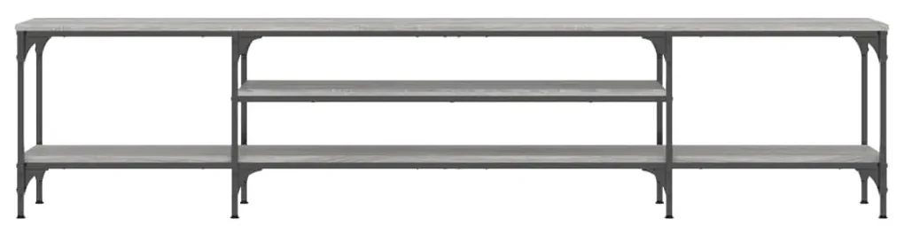 Mobile tv grigio sonoma 201x35x45 cm legno multistrato e ferro