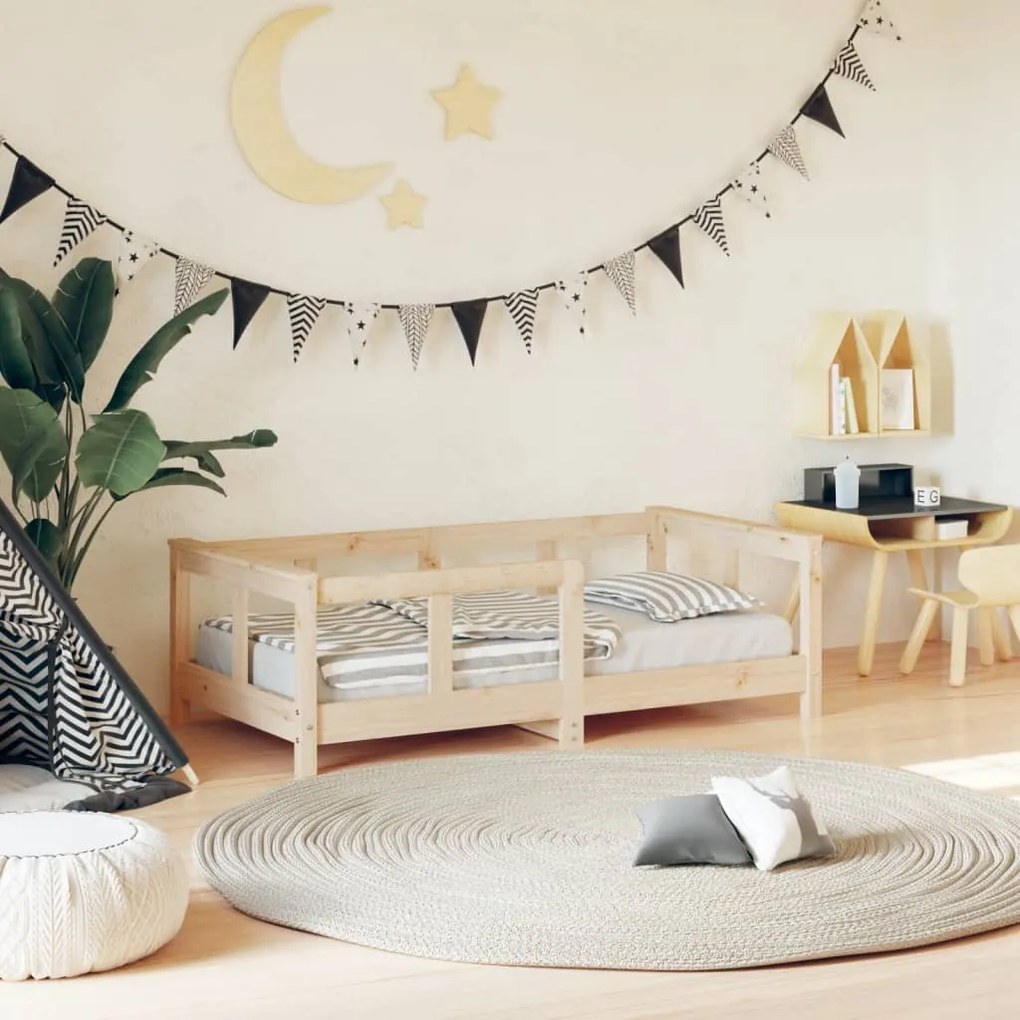 Giroletto Per Bambini 70x140 Cm İn Legno Massello Di Pino /