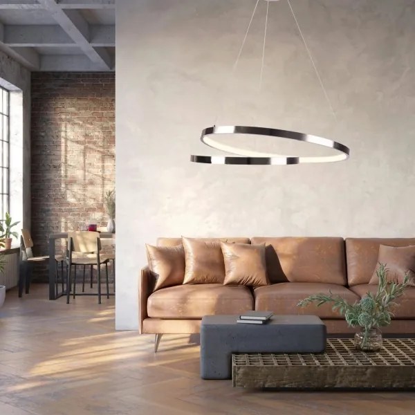 Lampadario LED a sospensione con filo ZEFIRA LED/40W/230V 4000K diametro 50 cm cromo