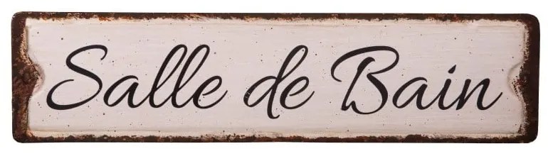 Insegna in metallo 40x10 cm Salle De Bain - Antic Line