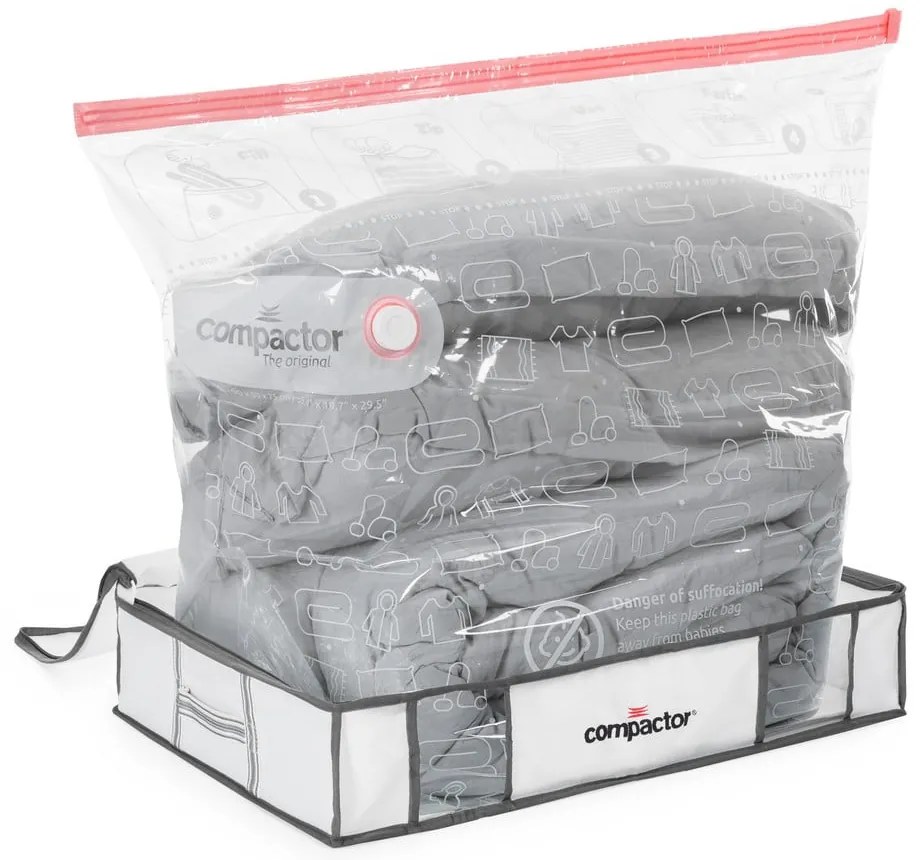 Organizer per vestiti sottovuoto/rinforzato in tessuto 65x50x15,5 cm Life – Compactor