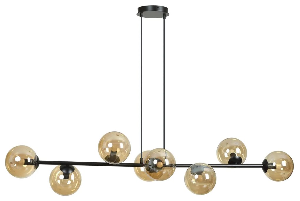 Lampadario a sospensione ROSSI 8 GRAFITE e MIELE