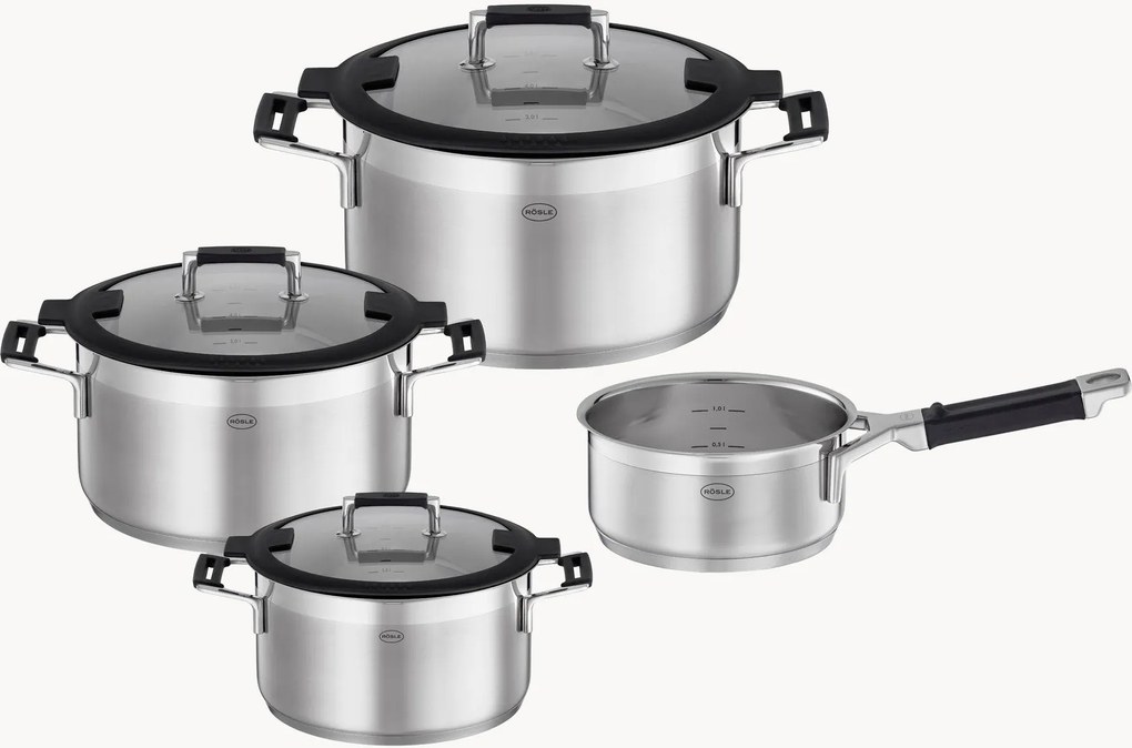 Set di 4 pentole in acciaio inossidabile Silence Pro