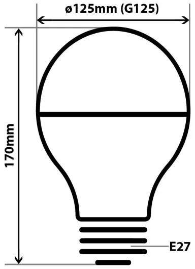 Lampadina LED DECOR MIRROR G125 E27/12W/230V argento