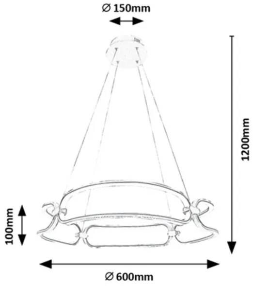 Rabalux 72010 - Lampadario LED FRINGILLA LED/67W/230V 4000K su cavo