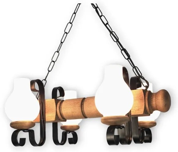 Brilagi - Lampadario a sospensione con catena RUSTIC 4xE14/40W/230V faggio