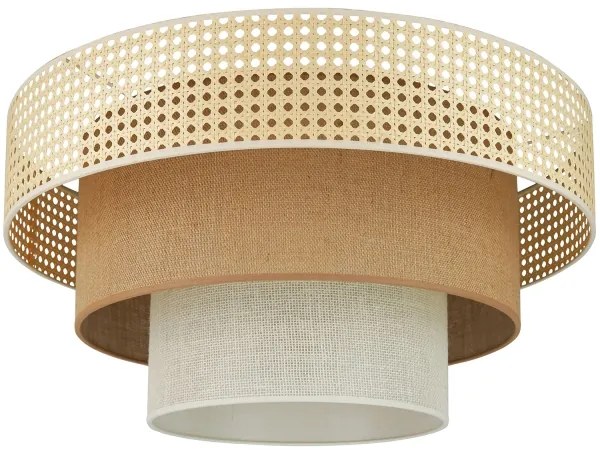 Brilagi Plafoniera CEDAR LUNETA 1xE27/15W/230V Ø45 rattan/marrone/crema