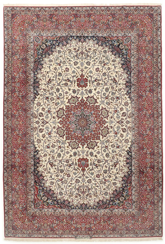Isfahan Tappeto 370x260 (Iran) Annodato A Mano