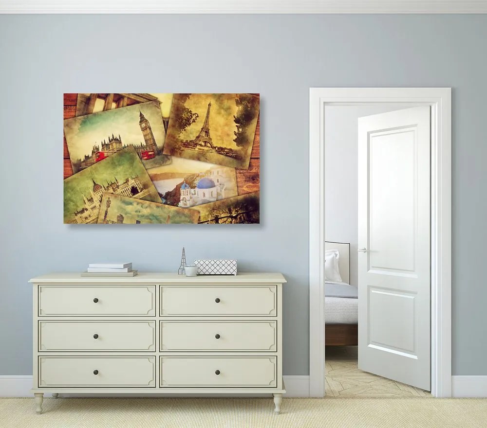 Quadro su tela – Cartolina di metropoli mondiali