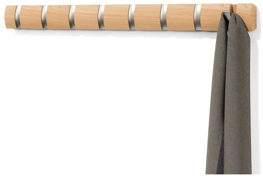 Appendiabiti da parete in legno di frassino in colore naturale Flip - Umbra
