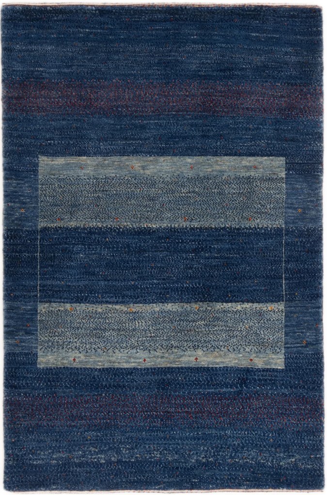Loribaft Tappeto 120 x 80 Blu (Iran) Annodato A Mano