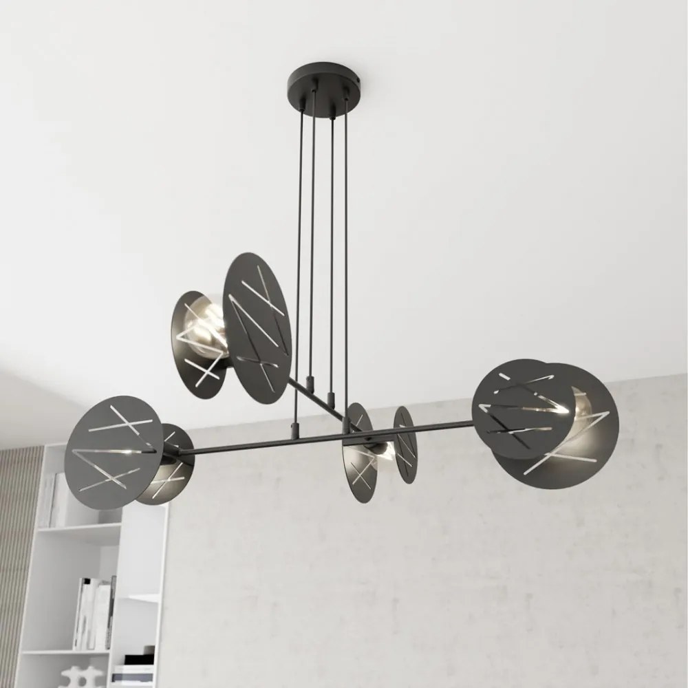 Lampadario a sospensione in acciaio XOTIC 4 nero 4xE27 Colore del corpo Nero
