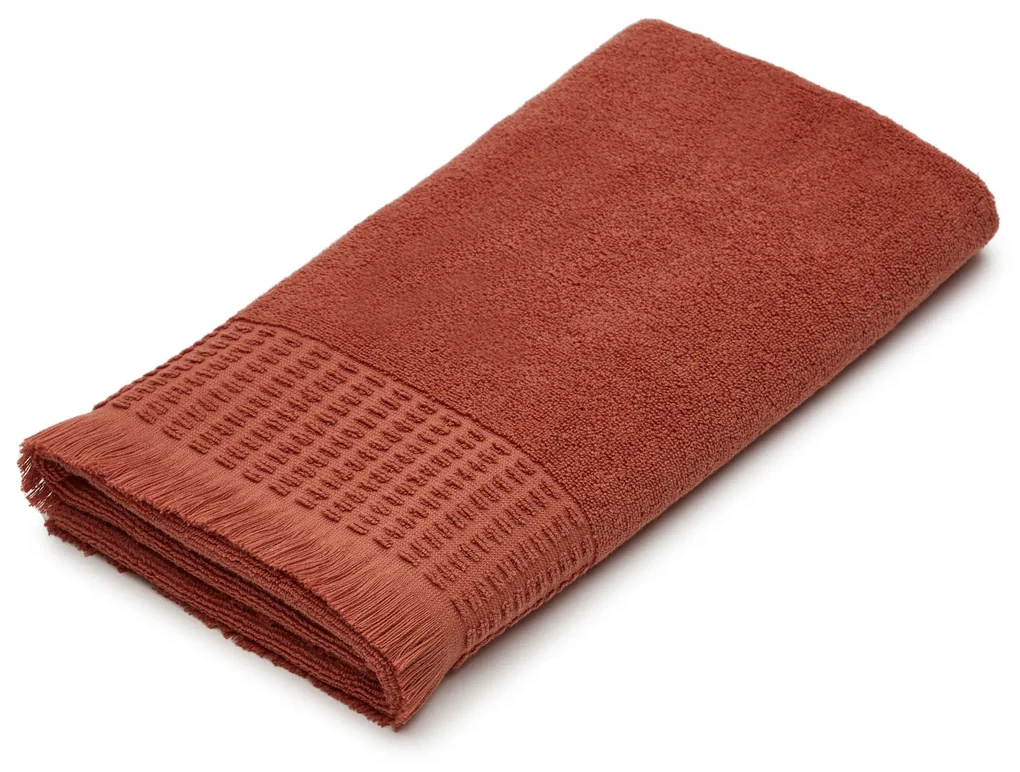 Kave Home - Telo bagno Veta 100% cotone color terracotta 70 x 140 cm