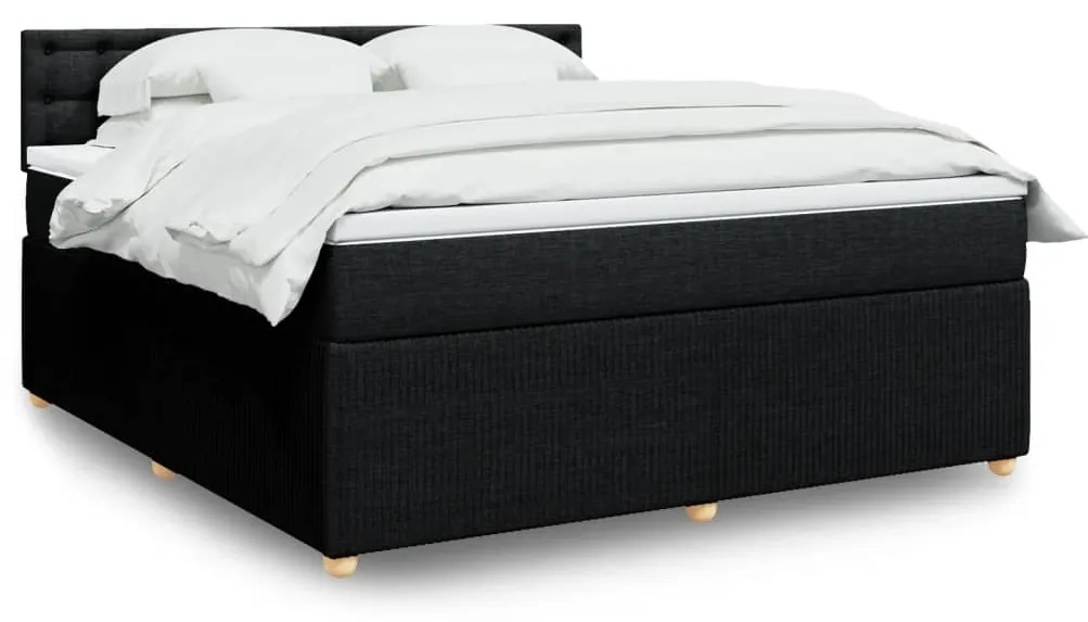 Giroletto A Molle Con Materasso Nero 180x200 Cm İn Tessuto /