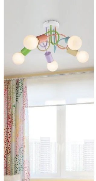 Rabalux 6340 - Lampadario a plafone LINETT 5xE27/40W/230V