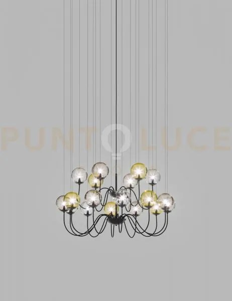 Puppet sospensione 18p multicolore 1 nero opaco 18 luci attacco g9