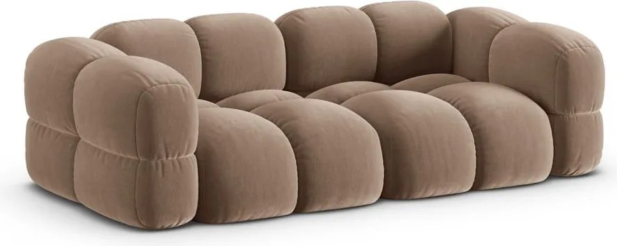 Divano marrone con rivestimento in velluto 250 cm Loretto – Cosmopolitan Design