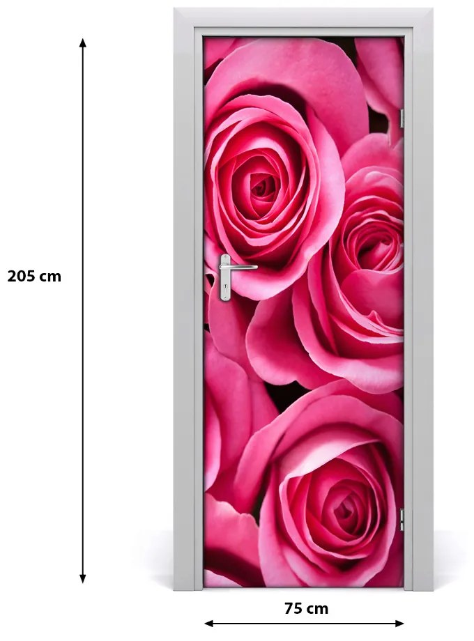 Poster adesivo per porta Rose rosa 75x205 cm