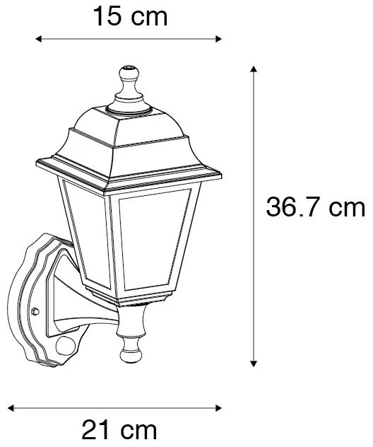 Lampada da parete antica dorata IP44 con sensore di movimento - Capital