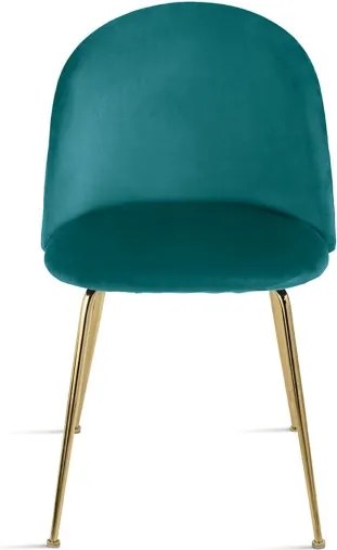 Sedia da pranzo in velluto Topazio e gambe metallo Oro - VENEZIA 2 sedie