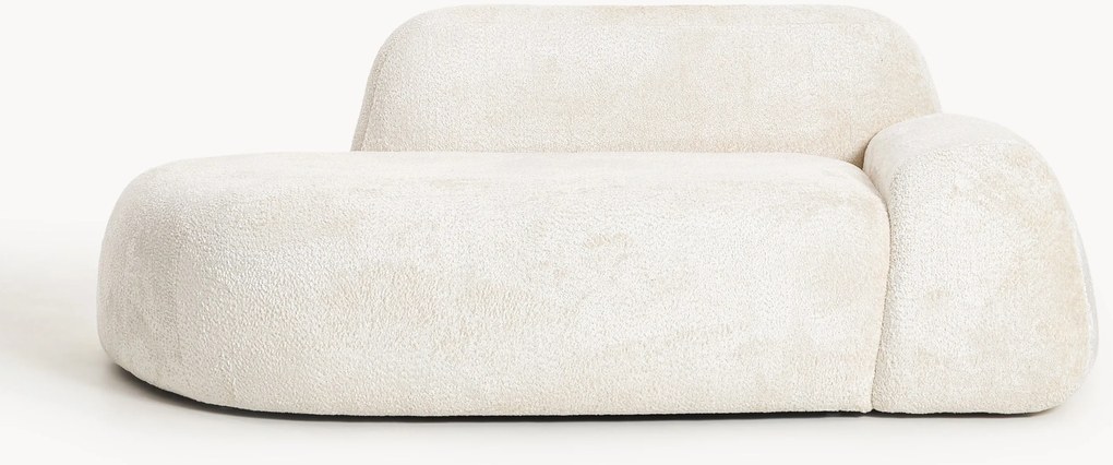 Divano 2 posti con chaise longue in teddy bouclé Wolke